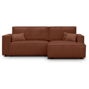 Canapé d'angle droit convertible 3 places - velours côtelé…