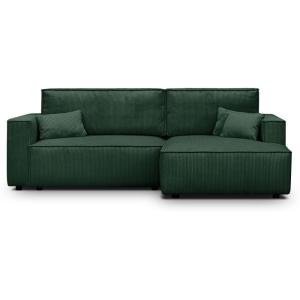 Canapé d'angle droit convertible 3 places - velours côtelé…