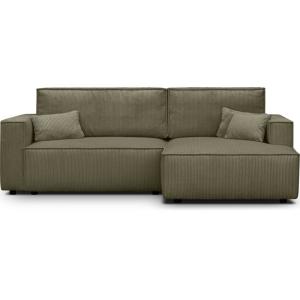 Canapé d'angle droit convertible 3 places - velours côtelé…