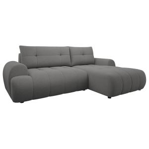 Canapé d'angle droit convertible 4 places en tissu texturé…