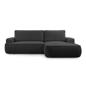 Canapé d'angle droit convertible 4 places en tissu texturé…