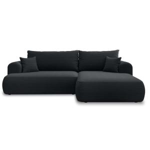 Canapé d'angle droit convertible 4 places en velours côtelé…