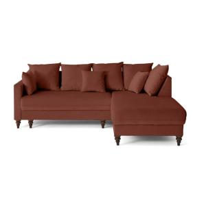 Canapé d'angle droit convertible 4 places en velours terrac…