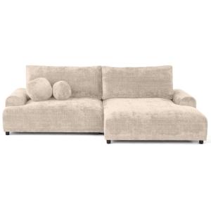Canapé d'angle droit convertible 4 places en  velours textu…