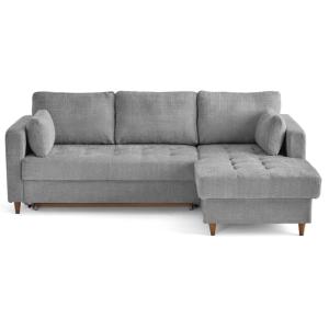 Canapé d'angle droit convertible 4 places en velours textur…