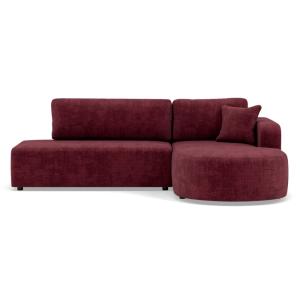 Canapé d'angle droit convertible 4 places en velours textur…