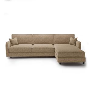 Canapé d'angle droit convertible 4 places en  velours textu…