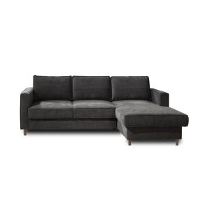 Canapé d'angle droit convertible 4 places velours côtelé gr…