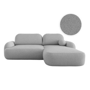 Canapé d'angle droit convertible 4p MILLY en bouclette gris…