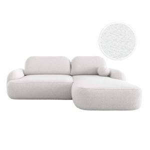 Canapé d'angle droit convertible 4p MILLY en tissu bouclett…