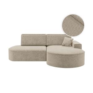 Canapé d'angle droit convertible 4pl MARLO en tissu chenill…