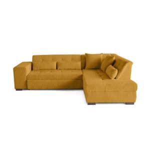 Canapé d'angle droit convertible 5 places en velours côtelé…