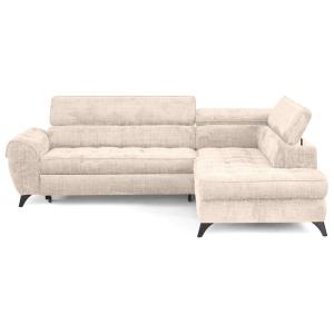 Canapé d'angle droit convertible 5 places en velours textur…