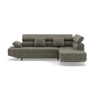 Canapé d'angle droit convertible 5 places en velours textur…