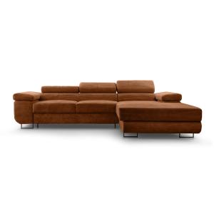 Canapé d'angle droit convertible 6 places en velours côtelé…
