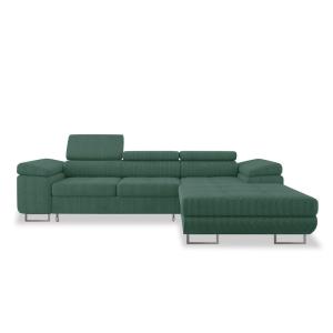 Canapé d'angle droit convertible 6 places en velours côtelé…