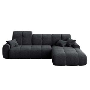 Canapé d'angle droit convertible anthracite 4 places