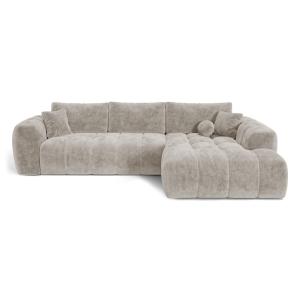 Canapé d'angle droit convertible avec coffre 5 places velou…