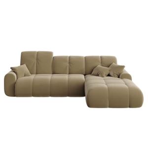 Canapé d'angle droit convertible cappucino 4 places