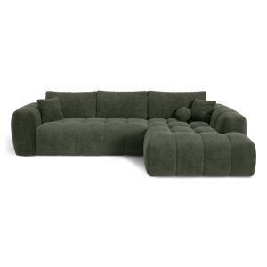 Canapé d'angle droit convertible coffre 5 places en tissu t…