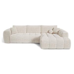 Canapé d'angle droit convertible coffre 5 places velours ga…