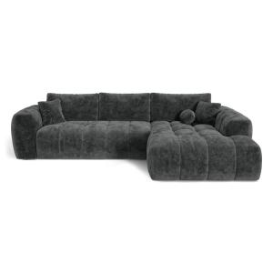 Canapé d'angle droit convertible coffre 5 places velours ga…
