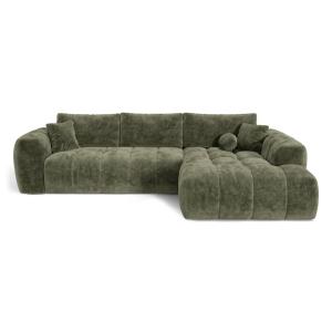 Canapé d'angle droit convertible coffre 5 places velours ga…