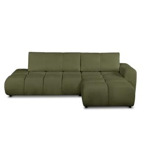 Canapé d'angle droit convertible en tissu 4 places vert kak…