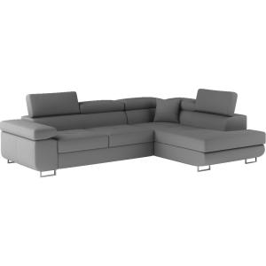 Canapé d'angle droit convertible simili cuir 5 places gris…