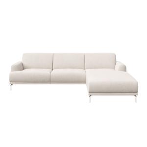 Canapé d'angle droit en polyester beige