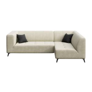 Canapé d'angle droit en polyester beige clair