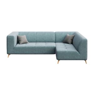 Canapé d'angle droit en polyester bleu clair