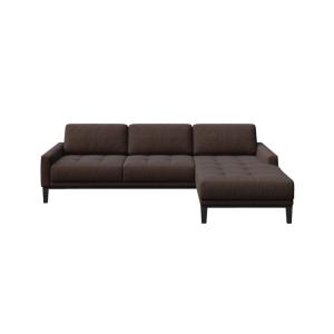 Canapé d'angle droit en polyester brun