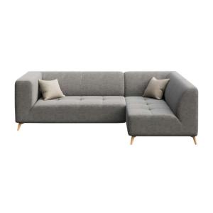 Canapé d'angle droit en polyester gris