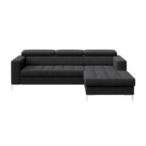 Canapé d'angle droit en polyester gris foncé