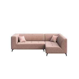 Canapé d'angle droit en polyester rose saumon