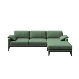 Canapé d'angle droit en polyester vert foncé