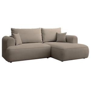 Canapé d'angle droit, en tissu chenille Easy-Clean, greige