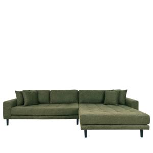 Canapé d'angle droit en tissu pieds noirs L290cm vert olive…