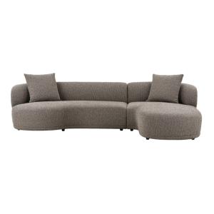 Canapé d'angle droit en tissu taupe