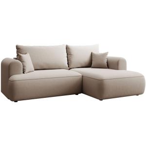 Canapé d'angle droit, en velours, beige