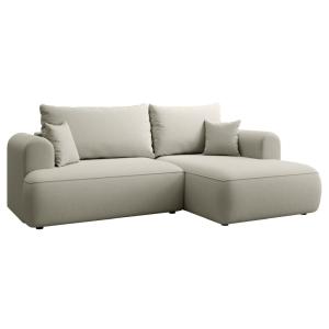 Canapé d'angle droit, en velours, beige clair