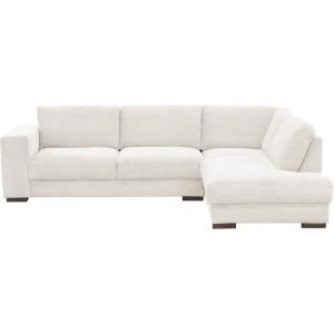 Canapé d'angle droit en velours côtelé luxe 5 places, blanc…