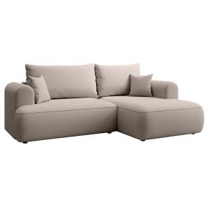 Canapé d'angle droit, en velours Easy-Clean, gris