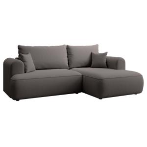 Canapé d'angle droit, en velours Easy-Clean, gris foncé
