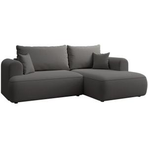 Canapé d'angle droit, en velours, gris foncé