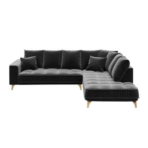 Canapé d'angle droit gris  argenté 4 places