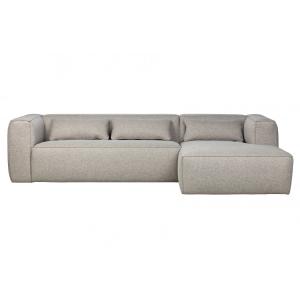 Canapé d'angle droit moderne en tissu gris