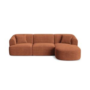 Canapé d'angle droit modulable 4 places en velours côtelé t…