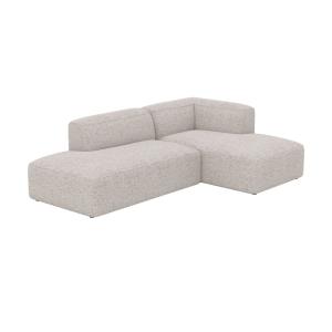 Canapé d'angle droit modulable en tissu beige 4 places